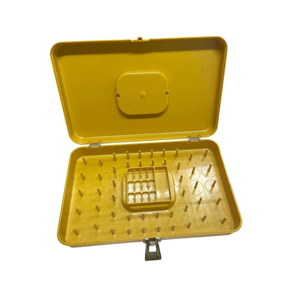 Wil-Hold Sewing Caddy Unisex Yellow Vintage Plastic Thread Spool Organizer USA